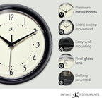 Infinity Instruments Retro 9 inch Silent Sweep Non-Ticking Mid Century Modern - Image 4