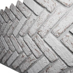 EverStone Herringbone Faux Brick Panel, 46 1/2"W x 25 1/4"H x 1"D, Rustic White - Image 7