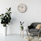 14 Inch Retro Vintage French Country Style Round Wooden Wall Clock Silent - Image 7