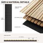 94.5 x 23.6 in Acoustic Wood Wall Panels, 3D Flexible Soundproof Absorbing - Image 2