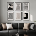 Framed Black and White Abstract Wall Art, 6 Pieces Modern Prints Paintings - Image 4
