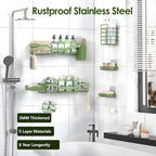 NESOMI Shower Caddy Adhesive Shower Organizer 7-Pack, Rustproof Stainless Steel - Image 5