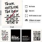 DSHFG Motivational Office Inspirational Wall Art Prints Set of 4, Think Outside - Image 2