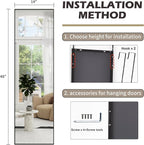 Full Length Door Mirror 14x48, Metal Frame - Image 7