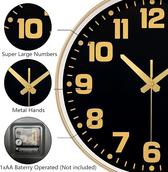 Wall Clock, 8inch Modern Silent Non-Ticking Wall Clocks Battery Operated - Image 6