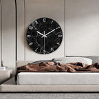 Oversized Decorative Clocks Battery Operated 24 Inch Marble Black Wall Clock - Image 3