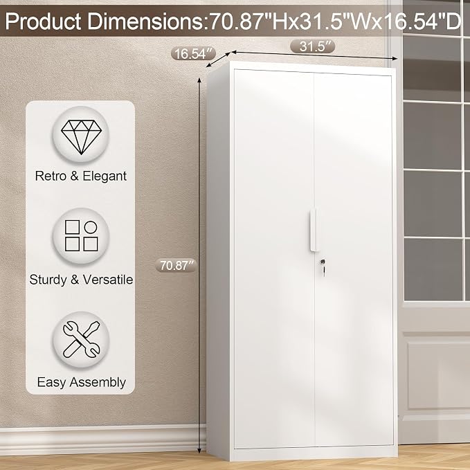 GREATMEET Metal Garage Storage Cabinets, Utility Cabinet - Image 3