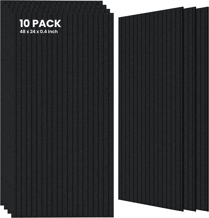 10 Pack Large Acoustic Panels, 47.2 x 23.6 x 0.35 Inch Sound Proof Foam Panels by TO-TH