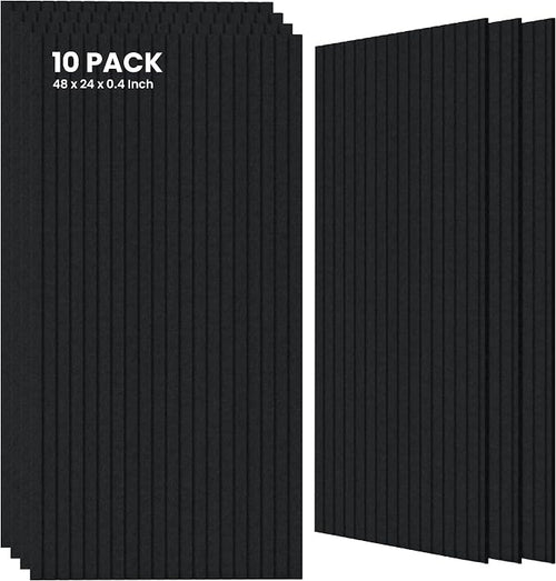 10 Pack Large Acoustic Panels, 47.2 x 23.6 x 0.35 Inch Sound Proof Foam Panels by TO-TH