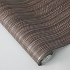 Tempaper Textured Brown & Metallic Silver Faux Grasscloth Removable Peel and - Image 5