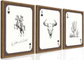 Western Cowgirl Wall Art Set of 3, Vintage Southwestern Wild and Lucky Rodeo by TransformYourWallsElevateYourStyle