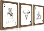 Western Cowgirl Wall Art Set of 3, Vintage Southwestern Wild and Lucky Rodeo by TransformYourWallsElevateYourStyle