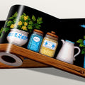 Kitchen Shelf Wallpaper Border 196x4 Inch Removable Wall Border Peel and Stick by IOHEFY