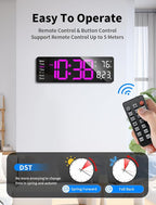 MASHI Digital Wall Clock, Auto-Dimming Wall Clock - Image 5