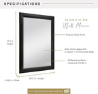 MCS 29.5x41.5 Large Wall Mirror, Classic Black Mirror, Vertical & Horizontal - Image 3