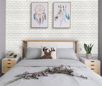 YU LI 3DH 3D Wall Panels Peel and Stick 20PCS White Foam Brick Wallpaper - Image 3