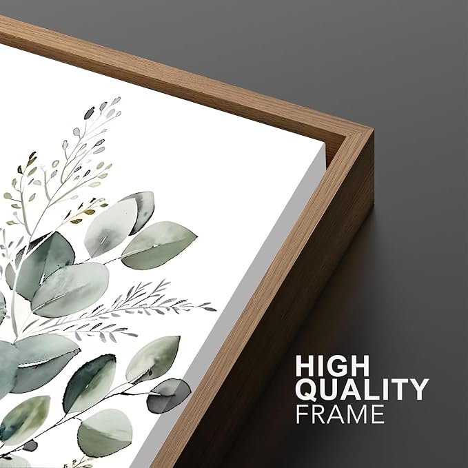 Bwodke Botanical Wall Art Plant Floral Watercolor Canvas Prints Set of 3 Framed - Image 3