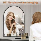 22" x 30" Black Arched Mirror, Arch Wall Mirror, Metal Frame Black Bathroom - Image 5