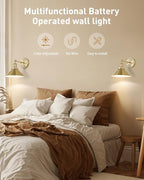 Bailoch Gold Vintage Wireless Battery Operated Wall Sconces, Rechargeable - Image 5