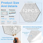 12 Pack Hexagon Acoustic Panels, Self-Adhesive Sound Deadening Panels, Sound - Image 2