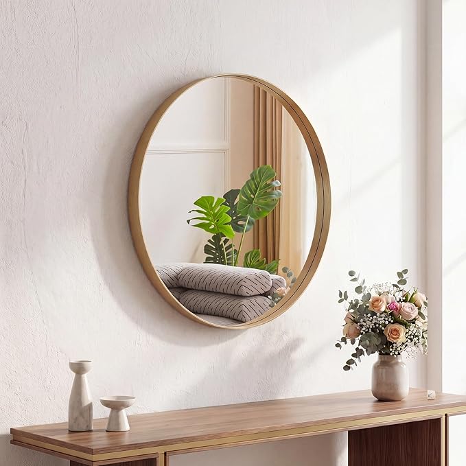 DUMOS 20-Inch Round Wall Mirror, Bathroom Wall Circle Mirror by DumosLifestyle