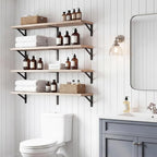 YGEOMER Floating Shelves for Wall, 35in Light Carbonized Brown Wall Shelves for - Image 4