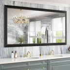 Amorho Black Bathroom Mirror, 72 X36 Inch Thick Metal Framed Wall Mirrors by Amorho