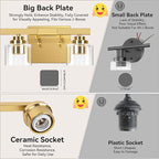 4-Light Bathroom Light Fixtures, Brushed Gold Vanity Lights, Classic Wall Lamp - Image 7