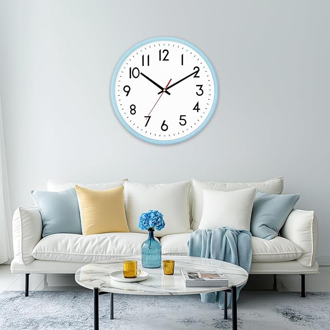 HZDHCLH Wall Clock Silent Wall Clocks Battery Operated 10 Inch Modern Non - Image 7