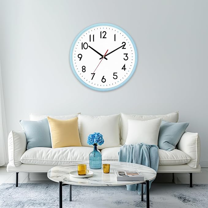 HZDHCLH Wall Clock Silent Wall Clocks Battery Operated 8 Inch Modern Non - Image 7