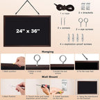 Comix Magnetic Chalkboard, 24 x 36 Inches Wooden-Framed Blackboard, Hanging - Image 7