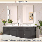 Keonjinn 40 x 24 Inch Brushed Nickel Bathroom Mirrors - Image 2