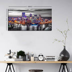 Pittsburgh Wall Art Living Room Decorations Black and White City Skyline - Image 2