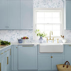 Ismoon Blue Wallpaper Peel and Stick Floral Vintage Stick on Wall Paper French - Image 4