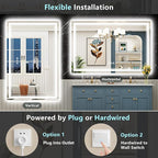 55x40 LED Bathroom Mirror with Lights, Backlit and Front Lit Anti-Fog Lighted - Image 6