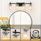 4-Lights Black and Brushed Nickel Vanity Lights - Image 3