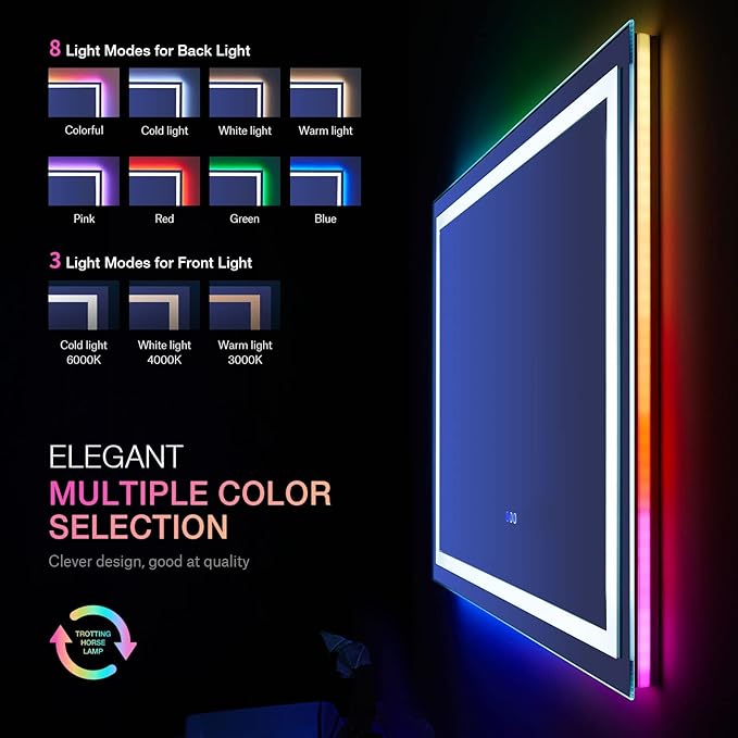 LOAAO 38"X38" LED Bathroom Mirror - Image 4