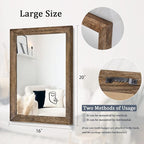 AAZZKANG Rustic Wood Mirror Rectangle Decorative Wall Mirrors - Image 2