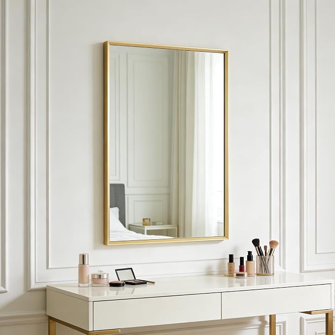 BOMINICA Brushed Gold Bathroom Mirror - Image 3