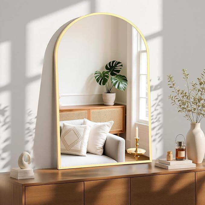 Sweetcrispy 26"x39" Arched Gold Bathroom Mirrors by Sweetcrispy
