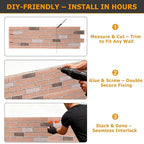 ROOMTEC 6-Pack Faux Brick Wall Covering Panels - Image 5