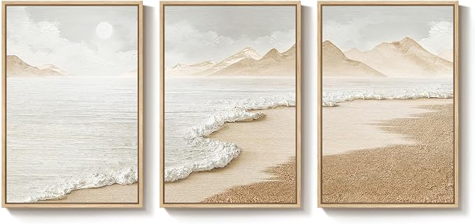 Framed Boho Abstract Beach Wall Art - Image 9