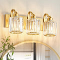 3-Light Gold Bathroom Light Fixtures, Modern Bathroom Vanity Lights Fixture by AIXIALIN