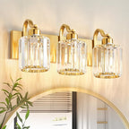 3-Light Gold Bathroom Light Fixtures, Modern Bathroom Vanity Lights Fixture by AIXIALIN
