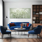 MLART99 Modern Artwork Wall Decor White Flowers Picture Art 24"x48" Plant Wall - Image 7
