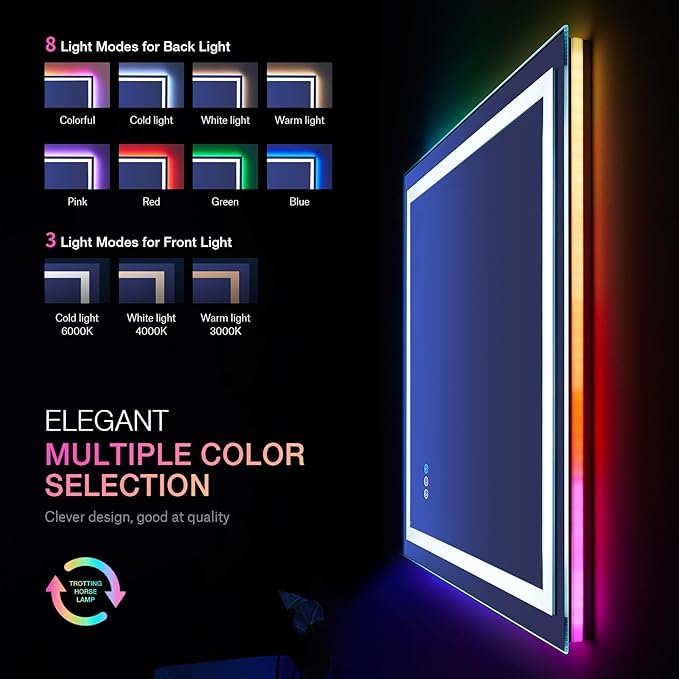 LOAAO 20"X28" LED Bathroom Mirror - Image 3