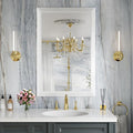 Amorho Bathroom Mirror, 24x36 Inch White Thick Metal Framed Wall Mirrors by Amorho