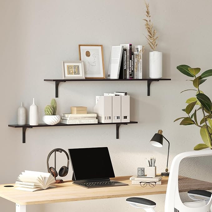 DINZI LVJ Long Wall Shelves, 47.3Inch Wall Mounted Shelves Set of 2, Extra - Image 6