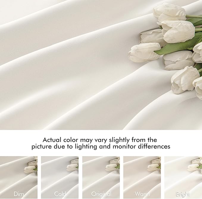 MIULEE Ivory Back Tab Blackout Curtains 72 Inches Long 2 Panels Set - Image 8