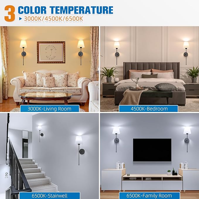 NIORSUN 19.9 inch Battery Operated Wall Sconce Set of 2, 10 Colors Wireless - Image 4